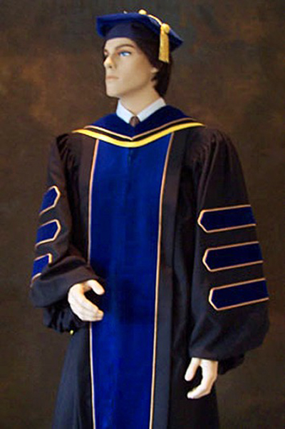 Doctoral gowns and PhD gown to go with tam and hood for academic regalia