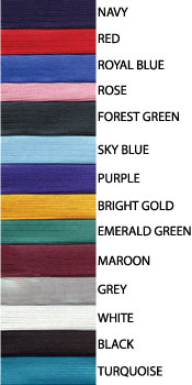 graduation cap and gown color swatches