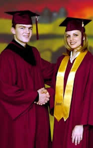 high school caps and gowns with honor stole