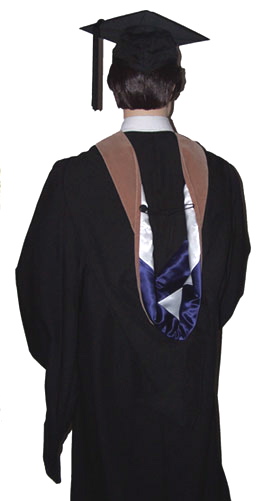 academic regalia for masters degree graduates such as caps, gowns, hood ...