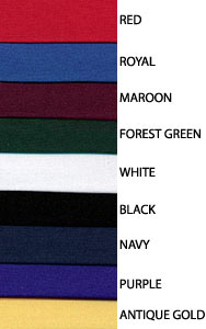 high school caps and gowns color chart